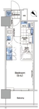 パークハビオ赤坂タワー 1605 間取り図