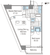 コンフォリア新宿イーストサイドタワー 1116 間取り図