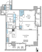 レジディアタワー目黒不動前 1609 間取り図