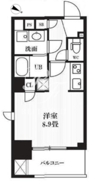 ピークス神田 802 間取り図