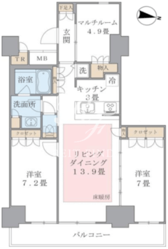 ブリリアイスト東雲キャナルコート 1220 間取り図