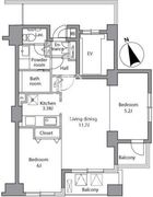 レジディア自由が丘 702 間取り図