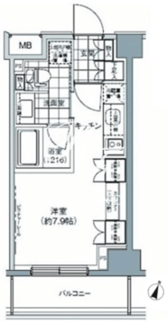 パークハビオ北品川 206 間取り図