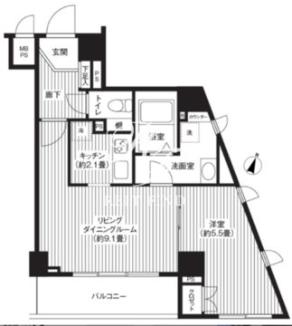 カスタリア初台 404 間取り図