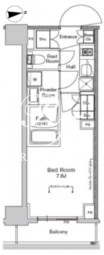 プラウドフラット門前仲町5 705 間取り図