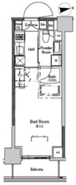 プラウドフラット門前仲町5 102 間取り図