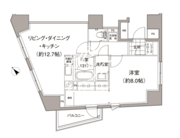 パークハビオ元麻布 502 間取り図