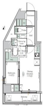 ワンルーフレジデンス木場 W-801 間取り図