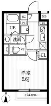 エルファーロ神楽坂 205 間取り図