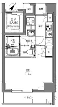 エスレジデンス日本橋馬喰町 603 間取り図