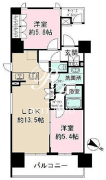 ザ・パークハビオ目黒 908 間取り図