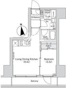 ベルビュー新橋 1202 間取り図