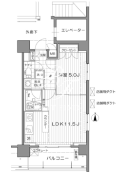 アンビエンテ芝浦 1103 間取り図