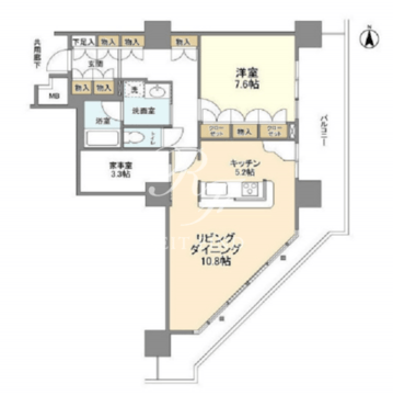 豊洲シエルタワー 812 間取り図