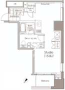 パークハビオ水天宮前 501 間取り図