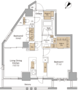 ザ・パークハビオ碑文谷 803 間取り図