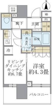 ブリリア秋葉原 404 間取り図