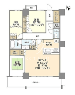 ビーコンタワーレジデンス 2409 間取り図