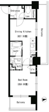 パークキューブ上野 1105 間取り図