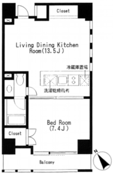 キャビンアリーナ赤坂 304 間取り図