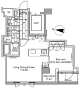パークハビオ日本橋蛎殻町 702 間取り図