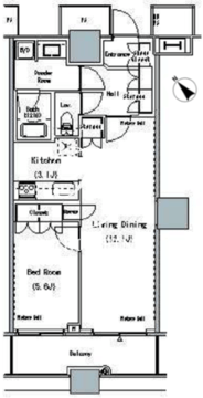 ザ東京タワーズミッドタワー 1916 間取り図