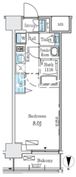 ディームス東陽町2 604 間取り図