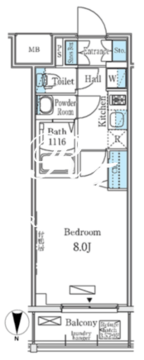 ディームス東陽町2 608 間取り図