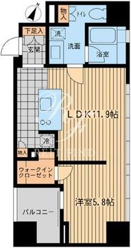 ウィルテラス勝どき 502 間取り図