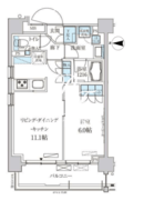 パークアクシス菊川ステーションゲート 1101 間取り図