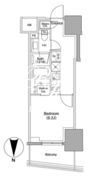 ザ・パークハビオ本郷菊坂 1203 間取り図