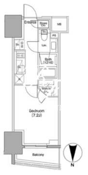 ザ・パークハビオ本郷菊坂 1302 間取り図