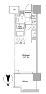 ザ・パークハビオ本郷菊坂 406 間取り図