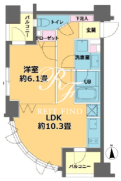 カスタリア高輪台 402 間取り図