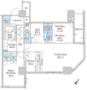 ＭＦＰＲ目黒タワー 805 間取り図