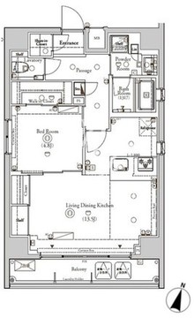 BPRレジデンス神田富山町 802 間取り図