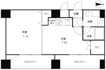 レジディア麻布十番2 902 間取り図