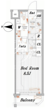 メイクスデザイン住吉アジールコート 806 間取り図