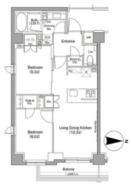 ザ・パークハビオ三軒茶屋テラス 501 間取り図