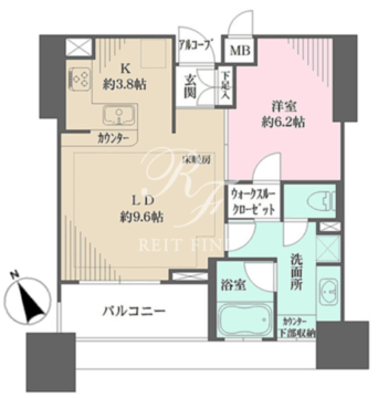 東京アインスリバーサイドタワー 1804 間取り図