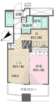 ザ・パークハウス西新宿タワー60 406 間取り図