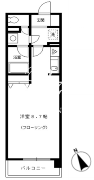 カナーリス月島 504 間取り図