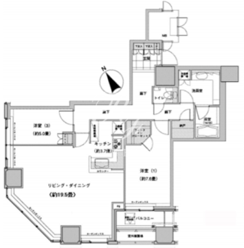 ウエストパークタワー池袋 3004 間取り図