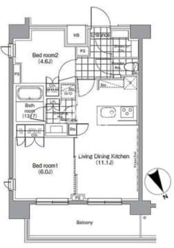 パークハビオ赤坂 1101 間取り図