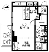 レジディア四谷三丁目 501 間取り図