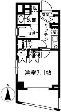 レジディア中落合 B215 間取り図