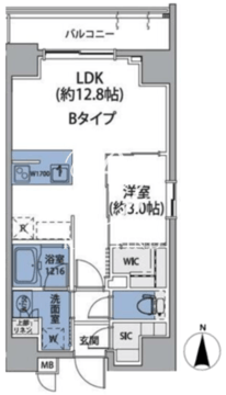 ルネサンスコート上野入谷 401 間取り図