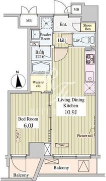 SK-ONE市ヶ谷 203 間取り図