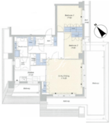 デュオフラッツ赤坂 801 間取り図