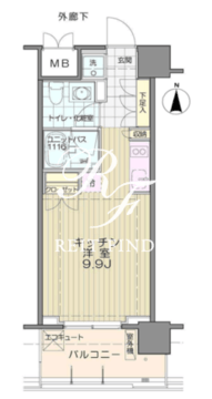 アンビエンテ芝浦 602 間取り図